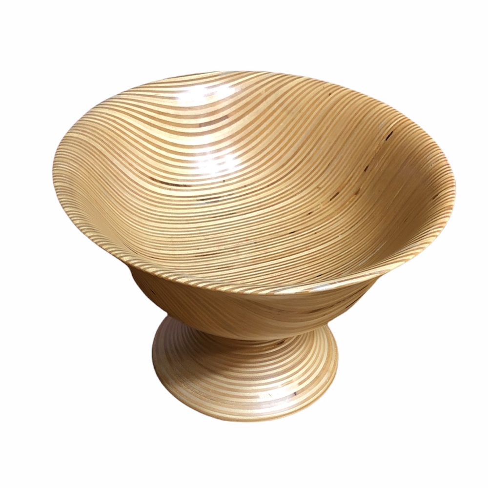 WOODBURY Wooden Bowl with Pedestal